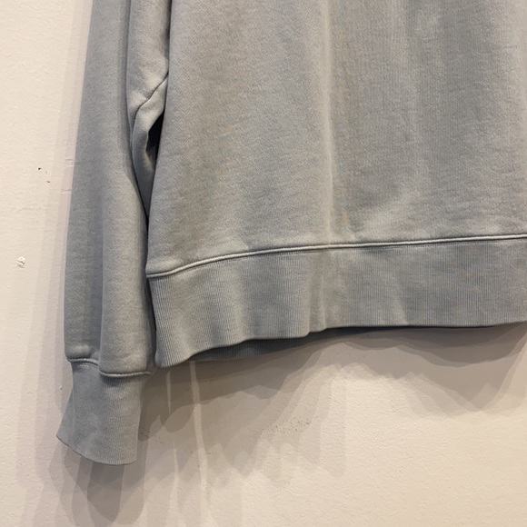 Aritzia Tna Cozy AF Fleece 2 Small Green Pullover Sweater Boyfriend Sweatshirt - Picture 2 of 5